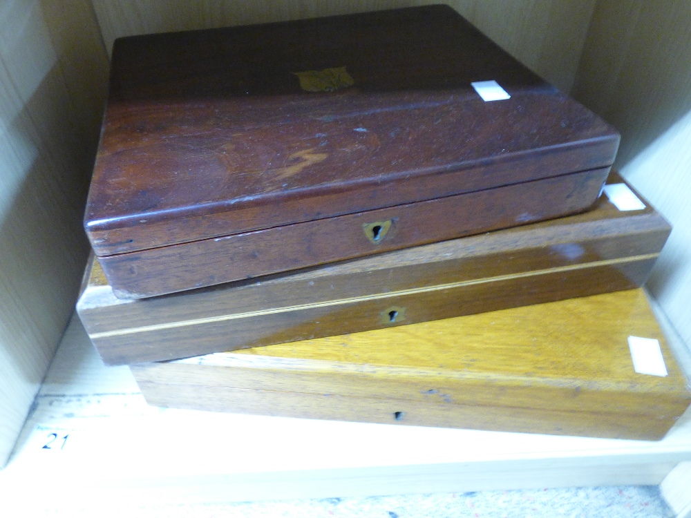 3 X WOODEN CUTLERY BOXES