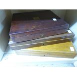 3 X WOODEN CUTLERY BOXES