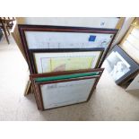 3 FRAMED DOCUMENTS & VINTAGE PLAN OF EASTERN ROAD REGENTS PARK LONDON