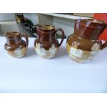 SET OF 3 GRADUATED DOULTON LAMBETH HARVEST JUGS