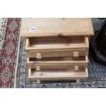 LOW 3 DRAWER PINE CUPBOARD