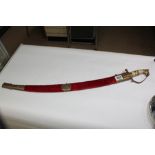 INDIAN DECORATIVE SWORD & SCABBARD, 80cm LONG