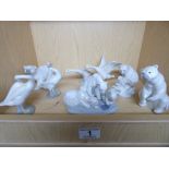 9 X ANIMAL FIGURES INCLUDING LLADRO