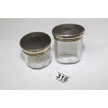 2 X HALL MARKED SILVER TOPPED DRESSING TABLE BOTTLES