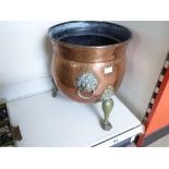 COPPER & BRASS FOOTED COAL BUCKET