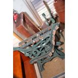 3 PAIRS OF METAL BENCH ENDS