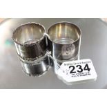 2 X HALL MARKED SILVER NAPKIN RINGS 86.83 grams