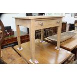 SQUARE PINE TABLE WITH DRAWER