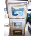 3 OIL PAINTINGS OF VENICE 49 x 59 cms largest