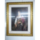FRAMED PRINT OF A YOUNG GIRL 93 x 73 cms, HAZLIMNOFF