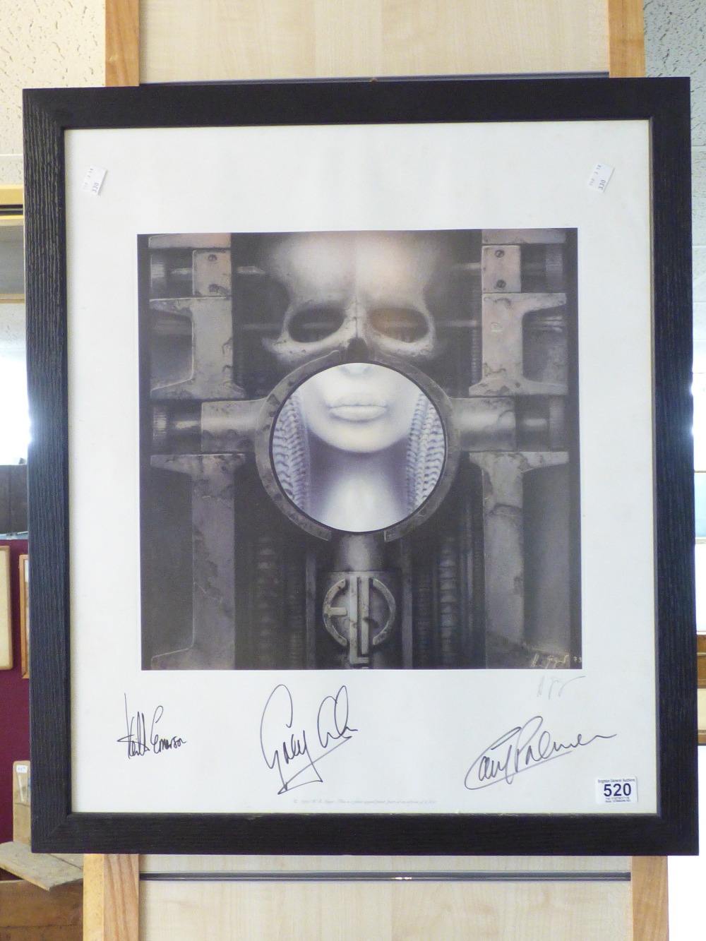 1990 PLATE SIGNED PRINT EMERSON, LAKE & PALMER 76 x 64 cms