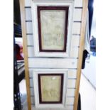 2 FRAMED & GLAZED EMBOSSED PLAQUES 41 x 30 cms