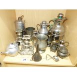 QUANTITY OF METAL & PLATED ITEMS INCLUDING CANDLESTICKS