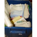 BOX OF MIXED LINEN / FABRIC