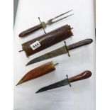 WOODEN CASED CARVING SET & KNIFE