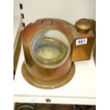 COPPER & BRASS BINNACLE COMPLETE WITH GIMBALLED COMPASS BY KELVIN BOTTOMLEY & BAIRD LTD