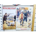 2 X METAL SIGNS, WINCHESTER & REMINGTON 41 X 28 CMS