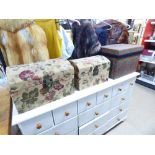 2 UPHOLSTERED STORAGE BOXES