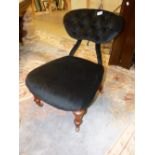 VICTORIAN CHAIR COVERED IN BLACK VELVET