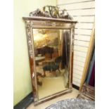 FRAMED PUB MIRROR WITH NAUTICAL THEMED PEDIMENT