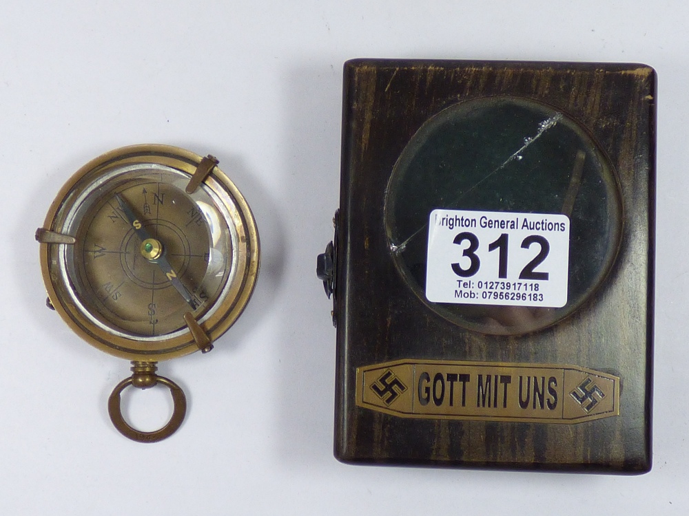 GERMAN "GOTT MIT UNS" BOXED COMPASS