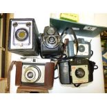 BOX OF VINTAGE CAMERAS