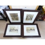 4 FRAMED LITHOGRAPHS OF 'CHARTERHOUSE' BY BURROW