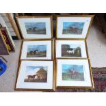 6 X HORSE RACING PRINTS