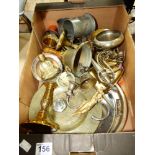 QUANTITY OF VINTAGE METAL ITEMS INCLUDING BUDDHA FIGURE, TANKARDS & BELL