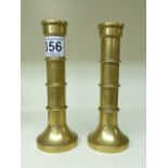 PAIR OF BRASS CANDLESTICKS 16 CMS HIGH