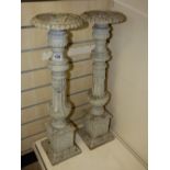 PAIR OF CAST IRON PRICKET CANDLE STICKS 70 CMS