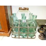 VINTAGE MILK BOTTLE CARRIER & 6 BOTTLES