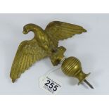 BRASS EAGLE FINIAL 6 INCHES HIGH