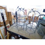4 X WROUGHT IRON CAKE STANDS