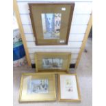 QUANTITY OF FRAMED & GLAZED PAINTINGS