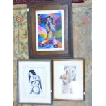 2 NUDE WATER COLOURS & LIMITED EDITION PRINT