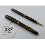 CONWAY STEWART No 58 PEN WITH A 14 CT GOLD NIB + CONWAY STEWART No 33 PENCIL, BOTH UNTESTED