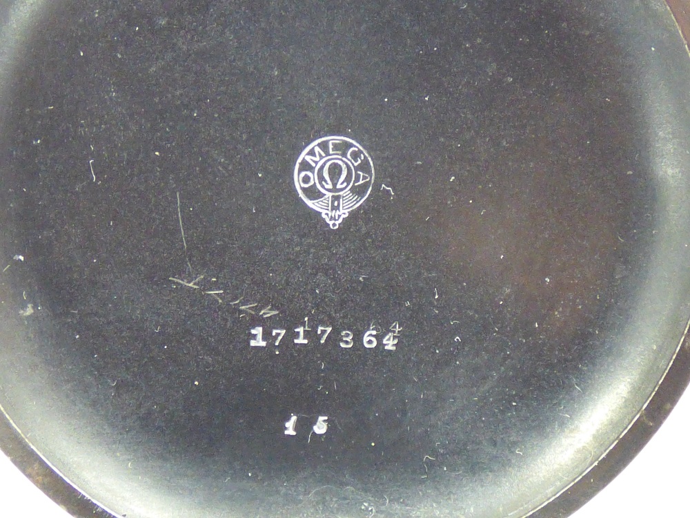 OMEGA POCKET WATCH 1717364 WITH HALL MARK SILVER ALBERT CHAIN & FOBS - Image 8 of 11