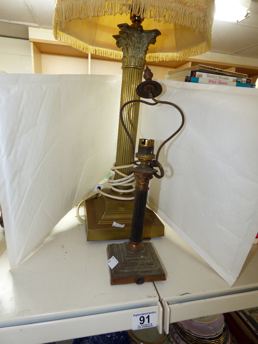 2 X METAL COLUMN LAMP BASES - Image 2 of 3