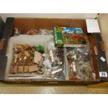 BOX OF MIXED PLASTIC SOLDIERS & VEHICLES