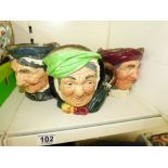 3 X ROYAL DOULTON CHARACTER JUGS