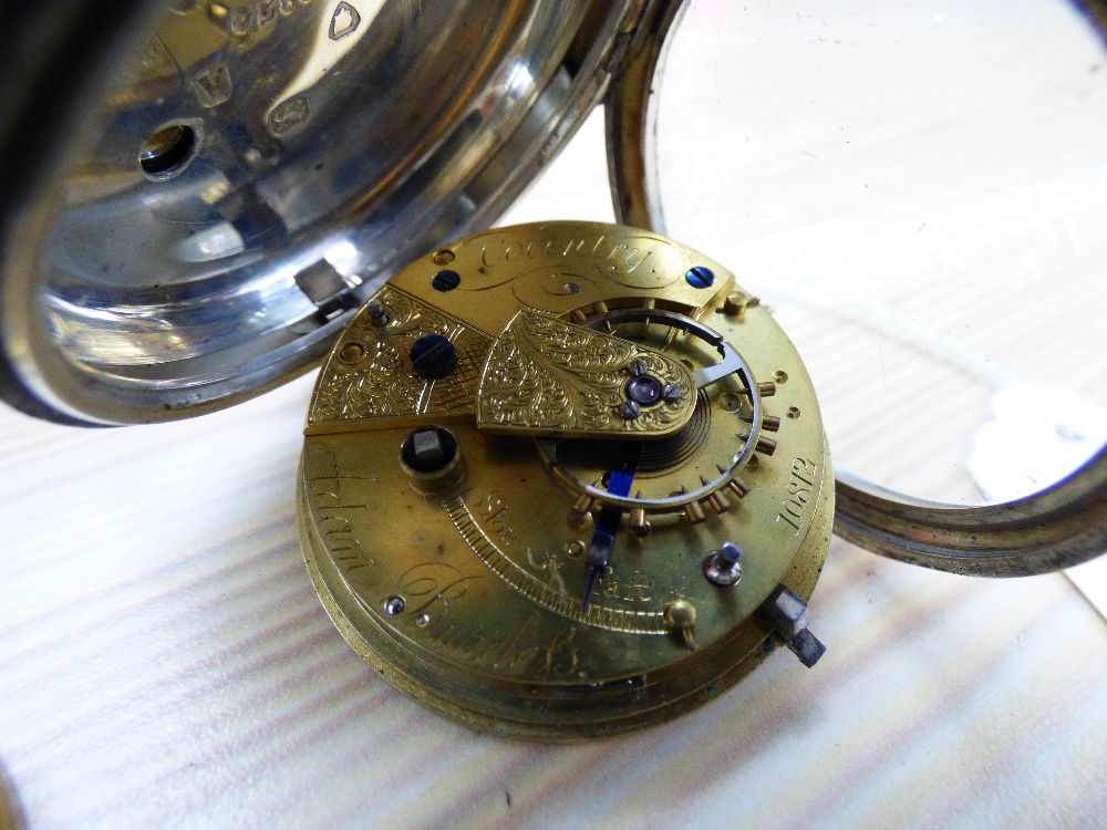 19th CENTURY ADAM BURDESS, COVENTRY, CHAIN FUSEE POCKET WATCH No 10812 IN A HALL MARKED SILVER CASE - Image 8 of 8