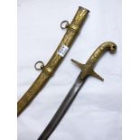 REPLICA SABRE AND BRASS SCABBARD