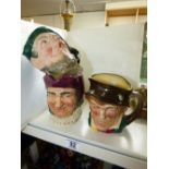 3 X ROYAL DOULTON CHARACTER JUGS