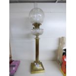 VICTORIAN BRASS BASED OIL LAMP, 80 CMS