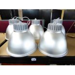 5 X INDUSTRIAL ALUMINIUM LIGHT SHADES