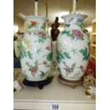 2 ORIENTAL STYLE TABLE LAMPS, BOTH BASES A/F