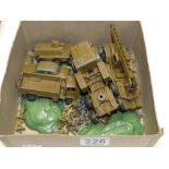 QUANTITY OF DINKY MILITARY VEHICLES & PLASTIC SOLDIERS