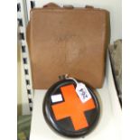 1st AID BAG EMBOSSED 'DEUTSCHES ROTES KREUZ' & RED CROSS HEAD LAMP