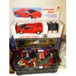 QUANTITY OF DIE CAST VEHICLES & 2 X BOXED REMOTE CONTROLLED CARS